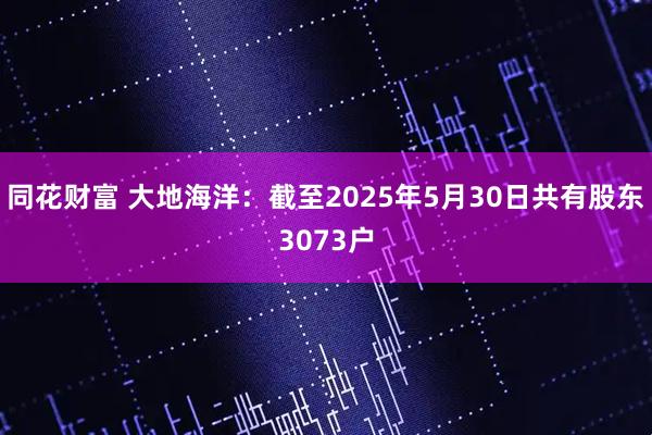 同花财富 大地海洋：截至2025年5月30日共有股东3073户